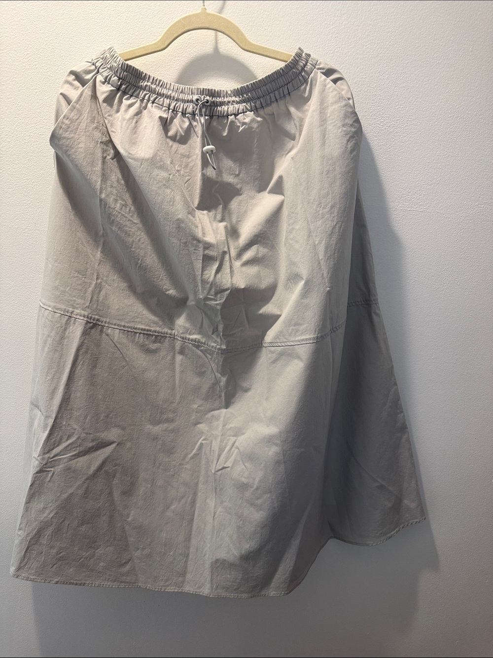 Zara Light Gray A-Line Drawstring Skirt